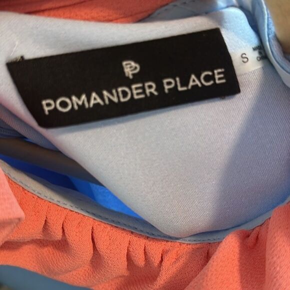 TUCKERNUCK Pomander Place Black Daphne Dress S (powder blue/orange) - Picture 8 of 9